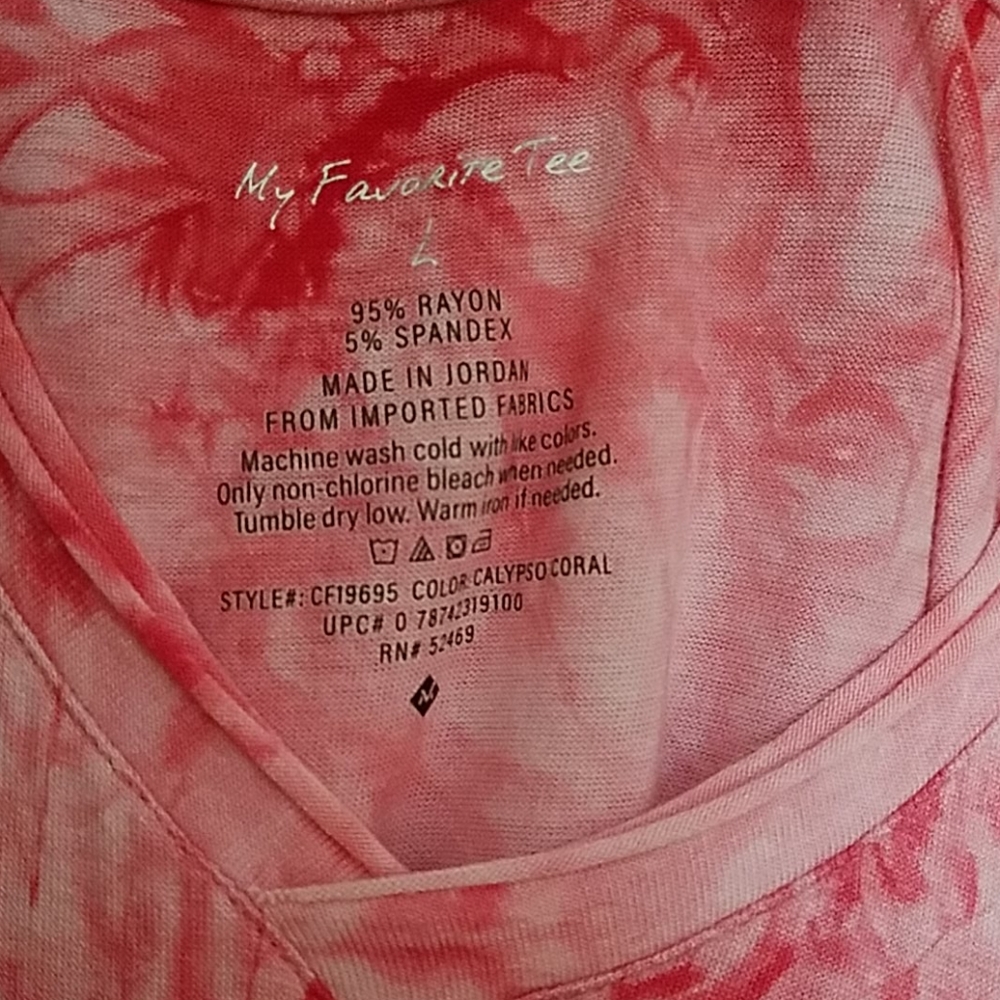 Tie-dye v neck shirt size L - Picture 6 of 6